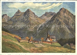 11630837 Arosa GR Altes Kirchlein Kuenstlerkarte Arosa - Other & Unclassified