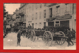 (RECTO / VERSO) COMPIEGNE EN JANVIER 1915 - N° 33 - L' ARTILLERIE ANGLAISE TRAVERSANT LA VILLE - ENGLISH ARTILLERY - CPA - Compiegne