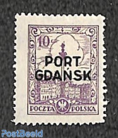 Poland 1926 10Gr, PORT GDANSK Small Overprint , Stamp Out Of Set, Unused (hinged) - Neufs