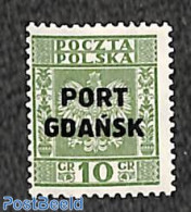 Poland 1934 10Gr, PORT GDANSK Overprint, Stamp Out Of Set, Unused (hinged) - Nuovi
