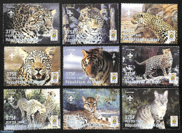Niger 1998 Scouting, Catlikes 9v, Mint NH, Nature - Sport - Cat Family - Scouting - Niger (1960-...)