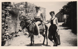 Photographie Photo Vintage Snapshot Corse Cargese âne Mode Short - Orte