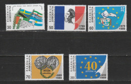 Grece N° 1707 à 1711 ** Serie A  Anniversaires Et événements - Unused Stamps