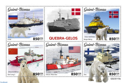 Guinea Bissau 2023 Icebreakers , Mint NH, Nature - Transport - Bears - Ships And Boats - Barche