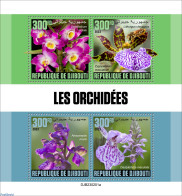 Djibouti 2023 Orchids, Mint NH, Nature - Bees - Flowers & Plants - Orchids - Yibuti (1977-...)