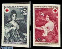 France 1968 Red Cross 2v, Imperforated, Mint NH, Health - Red Cross - Unused Stamps