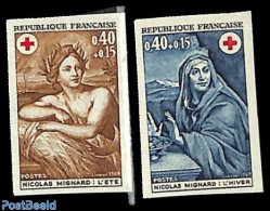 France 1969 Red Cross 2v, Imperforated, Mint NH, Health - Red Cross - Ungebraucht