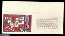 France 1959 Palmes Academique1v, Imperforated, Mint NH, Science - Education - Ongebruikt