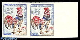 France 1962 Definitive 1v, Imperforated Pair, Mint NH, Nature - Poultry - Ungebraucht