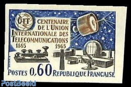 France 1965 ITU 1v, Imperforated, Mint NH, Science - Transport - Various - Telecommunication - Space Exploration - I.T.. - Unused Stamps