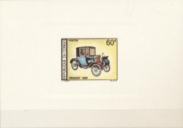 Congo Brazaville 1966, Old Car, Peugeot 1898, Block COLOUR PROOFS - Autos