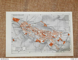 Carta Geografica, Pianta O Piantina Del 1939 La Città Di Assisi Umbria T.C.I. - Landkarten