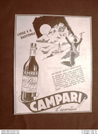 Pubblicità D'epoca Del 1940 Aperitivo Campari Lo Sport Della Montagna - Sonstige & Ohne Zuordnung