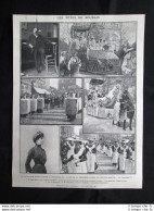 Le Feste Di Roubaix, In Francia: Eugene Motte - Flore Barloy Stampa Del 1903 - Other & Unclassified