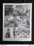 Le Feste Di Roubaix, In Francia: Eugene Motte - Flore Barloy Stampa Del 1903 - Sonstige & Ohne Zuordnung