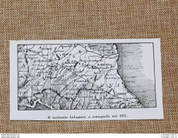 Carta Geografica O Mappa Del Territorio Di Bologna E Romagnolo Nel 1831 - Other & Unclassified