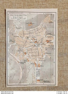 Pianta O Piantina Del 1919 La Città Di Caltanissetta Sicilia T.C.I. - Landkarten