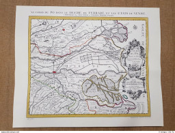 Carta Geografica Corso Del Fiume Po Ferrara E Venezia Còvens E Mortier Anno 1735 - Carte Geographique