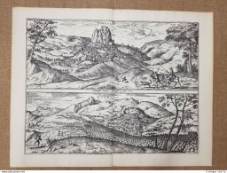 Vedute Delle Città Hardales E Cartama Spagna Anno 1625 Braun Hogenberg Ristampa - Landkarten