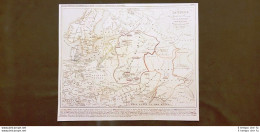 Russia, Svezia, Norvegia E Danimarca Fine IX Sec.Carta Geografica Del 1859 Houze - Landkarten