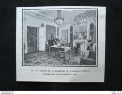 Uno Dei Saloni Della Delegazione Del Portogallo A Parigi Stampa Del 1903 - Andere & Zonder Classificatie