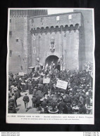 Crisi Del Vino Nel Sud Della Francia: Manifestazione A Perpignan Stampa Del 1907 - Sonstige & Ohne Zuordnung