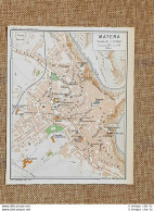 Pianta O Piantina Del 1937 La Città Di Matera Basilicata T.C.I. - Landkarten