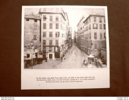 Genova Nel 1880 Via Giulia Vista Dalla Porta Degli Archi Liguria Ristampa - Sonstige & Ohne Zuordnung