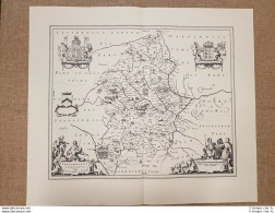 Carta Geografica O Mappa Staffordshire Inghilterra Anno 1621 Joan Blaeu Ristampa - Carte Geographique