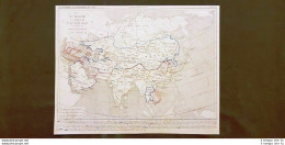 Asia All'epoca Di Tchinghiz-Khan Nel  1226 D.C. Carta Geografica Del 1859 Houze - Mapas Geográficas