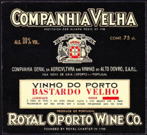 Port Wine Label, Portugal - COMPANHIA VELHA Vinho Do Porto BASTARDO VELHO -|- Cª Vinhas Alto Douro, Vila Nova De Gaia - Sonstige & Ohne Zuordnung
