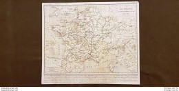 Francia Alla Morte Di Re Filippo II 1180  - 1223 Carta Geografica Del 1859 Houze - Mapas Geográficas