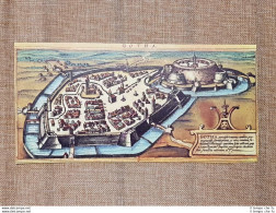 Veduta Della Città  Gotha Turingia Germania Anno 1572 Braun E Hogenberg Ristampa - Cartes Géographiques