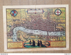 Veduta Della Città  Londra Inghilterra Anno 1572 Braun E Hogenberg Ristampa - Geographical Maps
