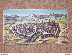 Veduta Città  Parma Emilia-Romagna Italia Anno 1572 Braun E Hogenberg Ristampa - Geographische Kaarten
