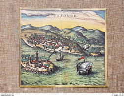 Veduta Della Città Kannur O Cannanore India Anno 1572 Braun E Hogenberg Ristampa - Geographical Maps