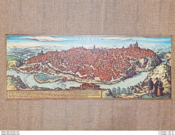 Veduta Città  Toledo Castiglia-La Mancia Spagna 1572 Braun E Hogenberg Ristampa - Cartes Géographiques