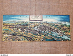 Veduta Della Città  Praga Repubblica Ceca Anno 1572 Braun E Hogenberg Ristampa - Cartes Géographiques
