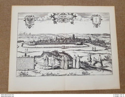 Veduta Della Città Gdansk O Danzica Polonia Anno 1576 Braun E Hogenberg Ristampa - Cartes Géographiques