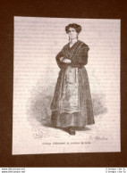 Incisione Di Gustave Dorè Del 1874 Moda E Costume Spagna Gallega Galiziana Festa - Avant 1900