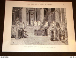 Storia Di Roma Dedicazione Del Tempio Giove Capitolino Incisione Di L. Pogliaghi - Autres & Non Classés