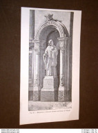 Rara Veduta Di Fine '800 Monumento A Giovanni Gersenio Nel Duomo Di Vercelli - Avant 1900