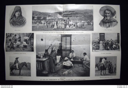 Moda E Costume In Cile+Piazza Delle Armi, Santiago+Ferrovia Cile Stampa Del 1906 - Otros & Sin Clasificación