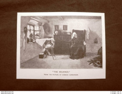Il Cordoglio O Il Lutto Quadro Di Edmund Harburger Stampa Del 1888 - Before 1900