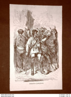 Incisione Di Gustave Dorè Del 1874 Delanteros (postiglioni) Spagna Davillier - Before 1900