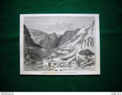 Gravure Année 1860 Gorge D'Agueri, Dessin De Lancelot D'après Barth - Avant 1900