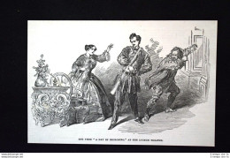 Scena Da "Un Giorno Da Resa Dei Conti", Teatro Lyceum Londra Incisione Del 1851 - Avant 1900