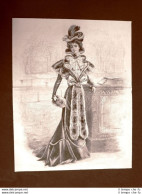 Moda E Costume In Italia Nel 1899 Abito Elegante Da Sera Per Signora O Donna - Avant 1900