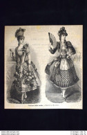 Corriere Della Moda - Costumi Da Maschera Incisione Del 1885 - Avant 1900