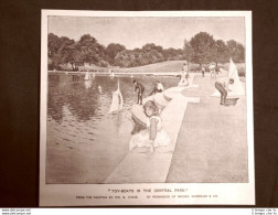 The Toy-boats In The Central Park Quadro Di W.M. Chase Stampa Del 1888 - Avant 1900